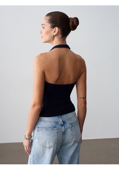 Dilvin 21052 Halter Yaka Top-k.lacivert