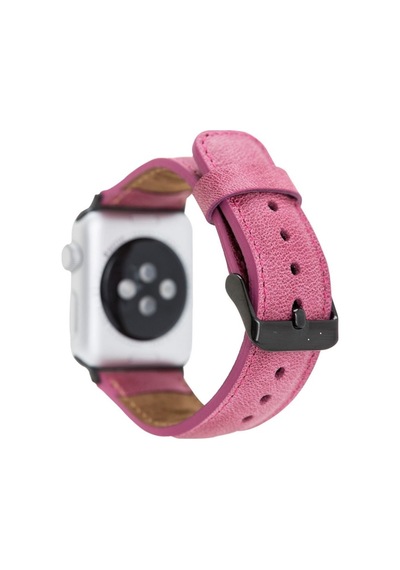 Bouletta Apple Uyumlu  Watch 38-40-41 MM Hakiki Deri Kordon Pembe