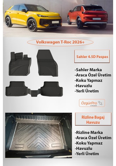 Sahler Volkswagen T-roc 4.5d Paspas Rizline 3d Bagaj Havuzu Alt Kademe