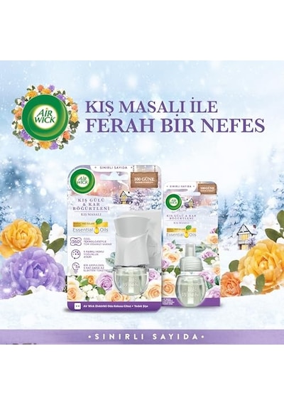 Air Wick Elektrikli Oda Kokusu Cihaz Yedek Şişe Kış Masalı Kış Gülü Ve Kar Böğürtleni