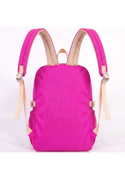 Kore Kawaii Tarzı Erkek Kız Okul Çantası Aksesuarlı Kız Çocuk Ve Erkek Çocuk Sırt Çantası 3'lü Set Pembe
