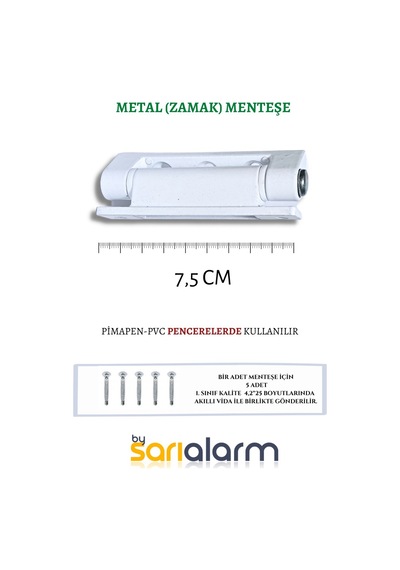 Pvc Pimapen Pencere Menteşesi Beyaz 75mm