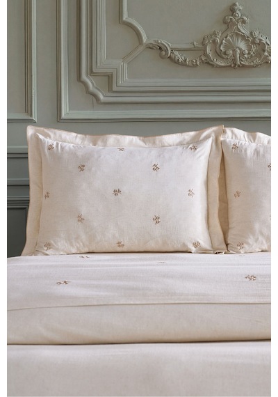 Doqu Home Rosabelle Keten Nevresim Takımı Çift Canvas Ekru
