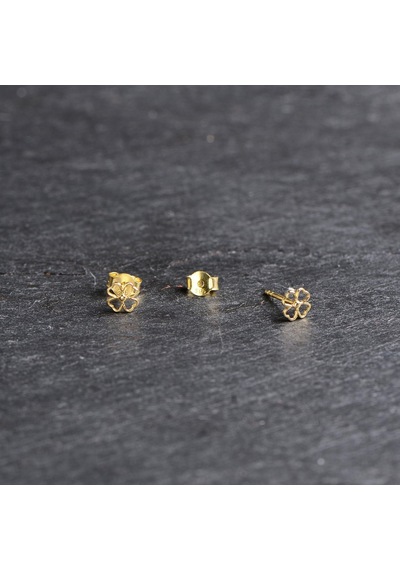 Goldkupe 14 Ayar Altın Minik Yonca Küpe 0,69 Gr-2158