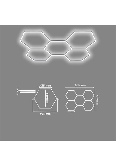 Ayt Ledx Al-rw7226 Altıgen Petek 240w Beyaz Led Armatür Profesyonel Sınıf Aydınlatma Performansı Vitrin Lambası Beyaz