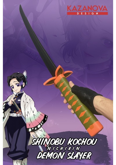 Kazanova Design Shinobu Kochou Demonslayer Anime Katlanabilir Katana 98 Cm