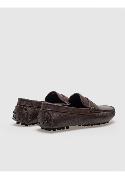 Hakiki Deri Kahverengi Kemerli Erkek Loafer - 43