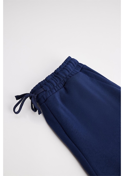 Tudors Unisex Relax Fit Rahat Kesim Şardonlu 3 Cepli Lastikli Jogger Paça Lacivert Eşofman Altı-32645 Lacivert