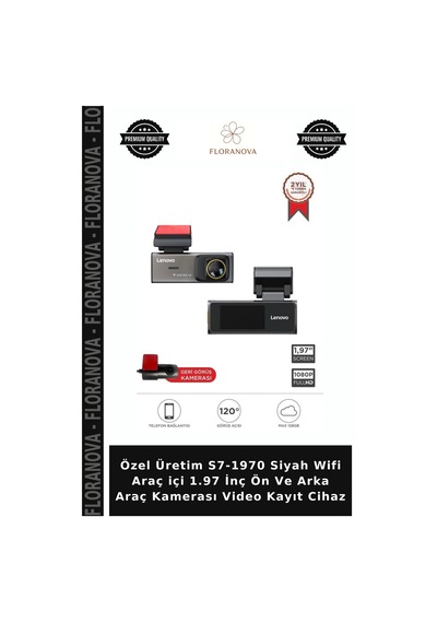 Özel Üretim S7-1970 Siyah Wifi Araç İçi 1.97 İnç Ön Ve Arka Araç Kamerası Video Kayıt Cihaz