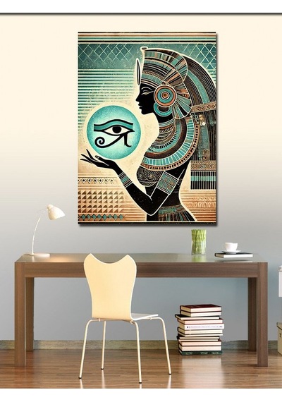Kanvas Tablo Mısır Gözü Ve Soyut Desen 50cmx70cm