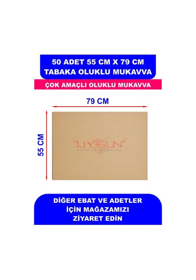 50 Adet 55cm X 79cm Baskısız Tabaka Oluklu Mukavva, Çocuk Etkinlik Kartonu, Maket Kartonu, Kargo Kartonu
