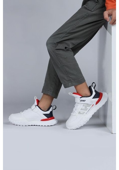 Jump 29602 Cırtlı Üniseks Çocuk Sneaker Günlük Spor Ayakkabı Beyaz Beyaz