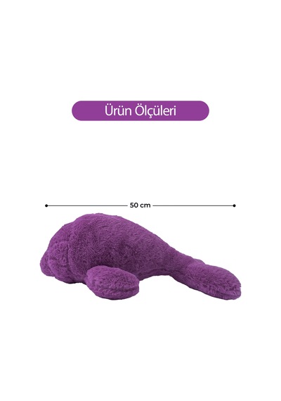 Peluş Fok Oyuncak Yastık Yumuşak Deniz Hayvanı Figürü Mor