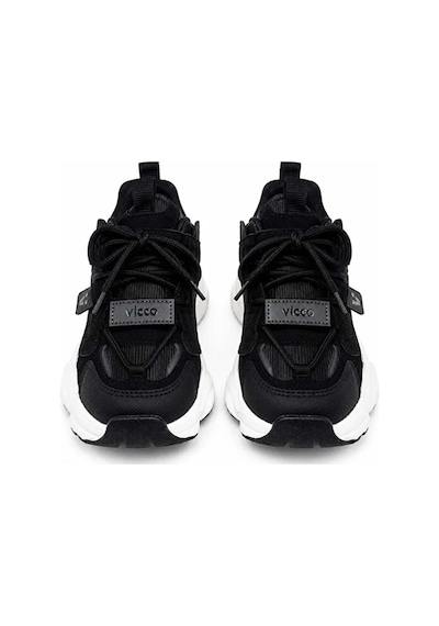 Vicco Çoçuk Unisex Kışlık Su Geçirmez Kaydırmaz Hafif Eva Taban Rahat Cilt Deri Spor Ayakkabı siyah
