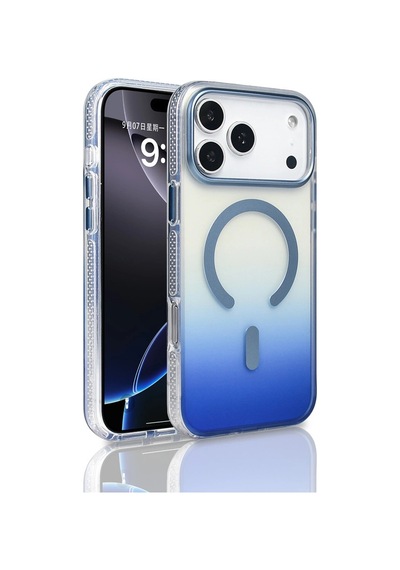Apple Uyumlu iPhone 17 Pro Max Kılıf M-safe Şarj Özellikli Transparan Renk Geçişli Zore Toros Kapak Çok Renkli