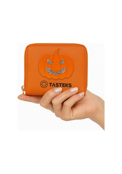 Ütülenebilen Veya Sticker Olarak Kullanılabilen Taşlı Halloween Balkabağı Modeli