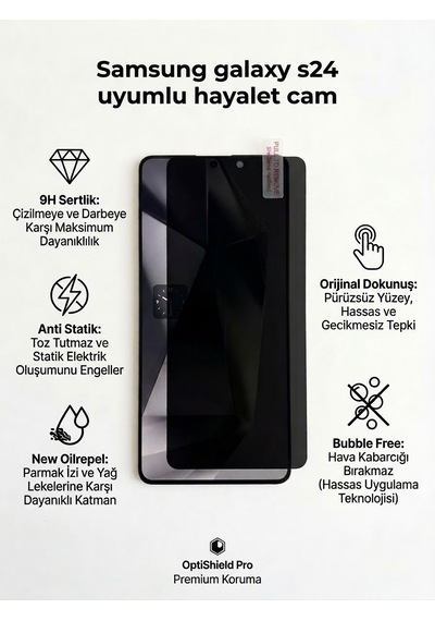 Samsung S24 Ultra Uyumlu Hayalet Ekran Koruyucu Cam