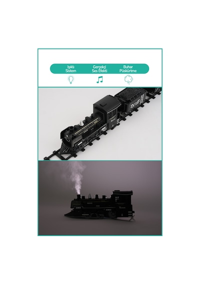 Işıklı Ve Sesli Buharlı Tren Set 15 Parça