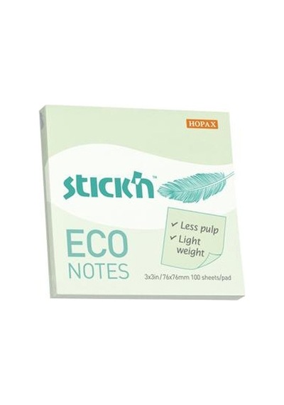 Hopax Stıckn Yapışkanlı Not Kağıdı 100 Yp 76x76 Eco Pastel Yeşil He21748
