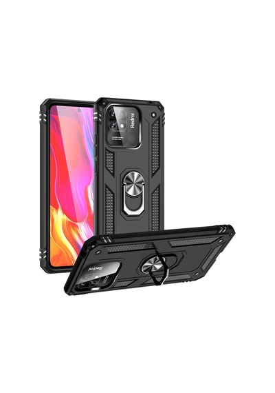 Xiaomi Redmi 10C Kılıf Zore Vega Yüzüklü Standlı Zırh Kılıf