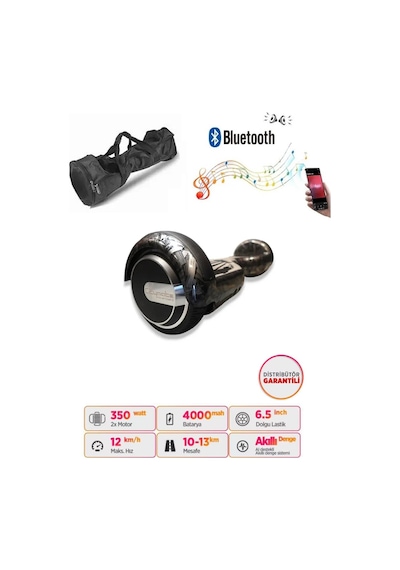 Citymate Elektrikli Kaykay Hoverboard Akıllı Denge 6.5 Inch + Hoverkart + Çanta Extrem Paket D27
