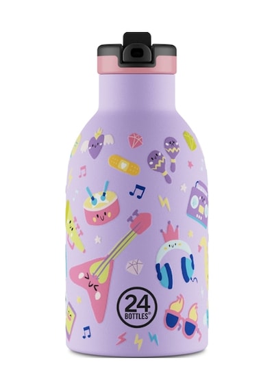 Clima Bottle Music Friends Pipetli Paslanmaz Çelik Termos 330 Ml Mor