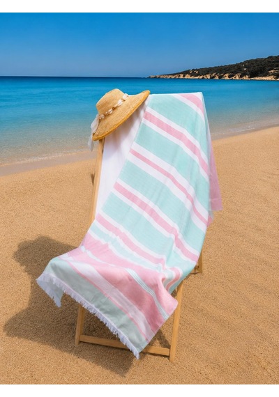%100 Pamuk 90x160 Cm Unisex Plaj Havlusu Baveno Desen003