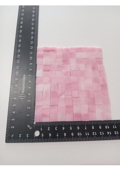 Pembe Kare Vitray Cam Mozaik Taşı - Sanatsal Mozaik İçin Yaklaşık 10 X 10 Mm