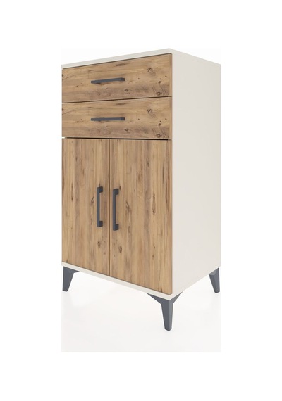 Hyperion Komodin Tek Raflı 2 Çekmeceli 2 Kapaklı 60x44x106 Aytaşı-çam Aytası