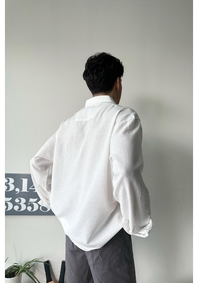 Chill Cozy Relax Fit Beyaz Gömlek-beyaz Beyaz
