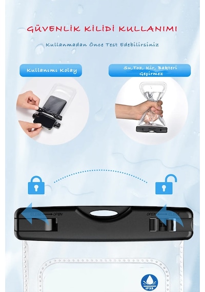 Tüm Telefonlarla Uyumlu Su Geçirmez Kılıf Askılı Telefon Kılıfı