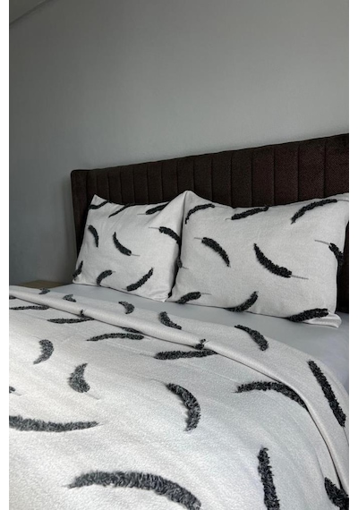 Lifoz 3 Parça Çift Kişilik Yatak Örtüsü 235x250 Cm Beyaz