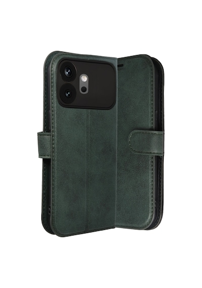Huawei Honor 600 Kılıf Deri Deluxe Cüzdanlı Kapaklı Case Yeşil
