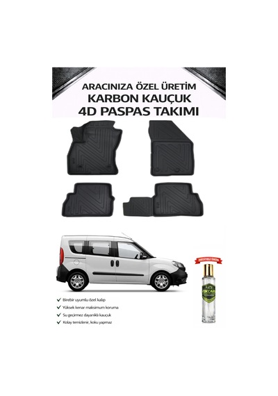 Fiat Doblo Maxi 2021 Model Aracınıza Özel Karbon Kauçuk Paspas Takımı