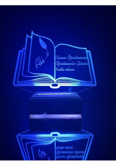 Kişiye Özel Öğretmenler Günü Kitap 3D Led Lamba