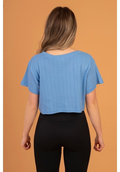Woof Gym 3D Woof Print Crop Top Blue