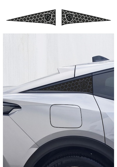 Peugeot 408 Uyumlu Kelebek Cam Sticker Set - Logolu