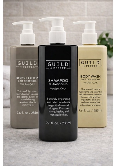 Guild + Pepper Warm Oak Serisi 3 Lü Bakım Seti Şampuan + Duş Jeli + Vücut Losyonu 285 Ml Tüm Saçlar