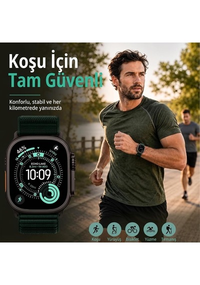Apple Watch İle Uyumlu Nylon Loop Velcro Kumaş Kordon Yumuşak Dokuma, Nefes Alabilen, Ayarlanabilir Cırt Cırtlı, Ultra Hafif Kayış Çok Renkli