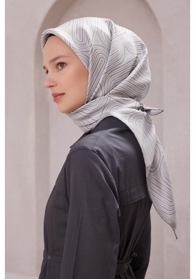 BELLİ İpek Twill Eşarp 4209d01 Gümüş - 04