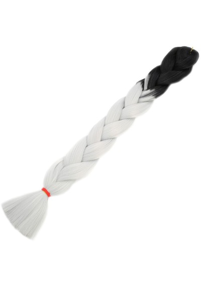 Afrika Örgülük Sentetik Ombreli Saç 100 Gr. - Siyah / Açık Gri