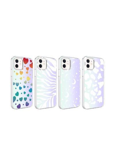 Zore İphone 12 Uyumlu Nvth M-blue Desenli Kılıf-heart No3