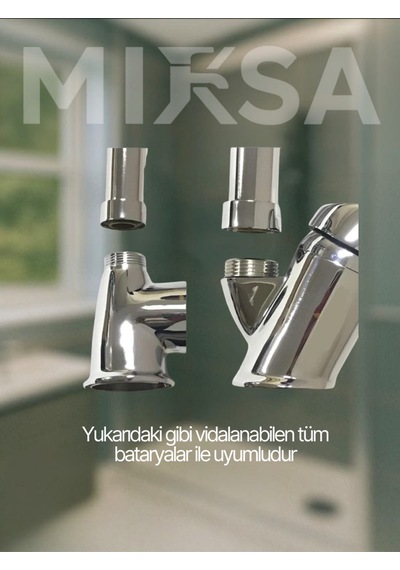 Beyaz Spiralli Oynar Başlıklı Fonksiyonlu Mutfak Eviye Batarya Borusu