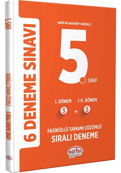 5. Sınıf Tüm Dersler & Problemler Soru Bankası Ve 3+3 Fasiküllü 6 Deneme Sınavı Seti Hediyeli
