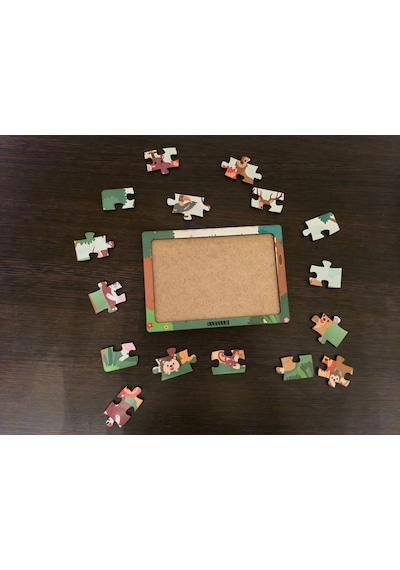 Hayvanlar Alemi 10 - 16 Parça Eğitici Öğretici Ahşap Çocuk Puzzle Yapboz Bebek Çocuk Oyuncak