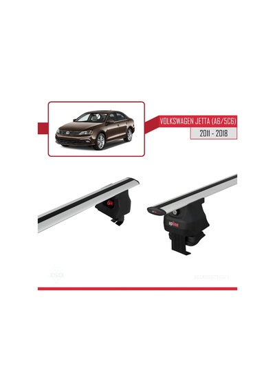 Volkswagen Jetta A6/5c6 2011-2018 Arası İle Uyumlu Ace-4 Ara Atkı Tavan Barı Gri