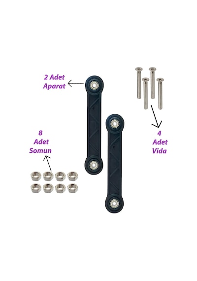2 Adet Beşik Sallama Aparatı Siyah 10 Cm