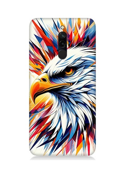 Xiaomi Redmi 8 Uyumlu Renkli Kartal Sıçrayışı Desenli Silikon Kılıf Çok Renkli