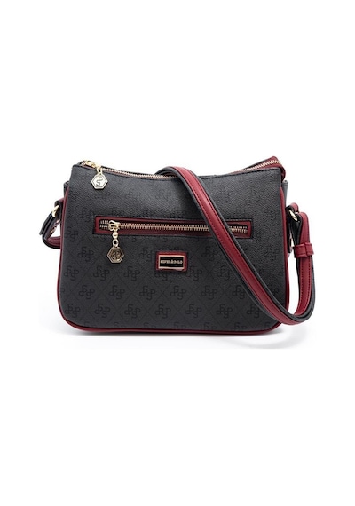 Silver Polo Sp818 Kadın Çapraz Çanta Monogram Antrasit-bordo