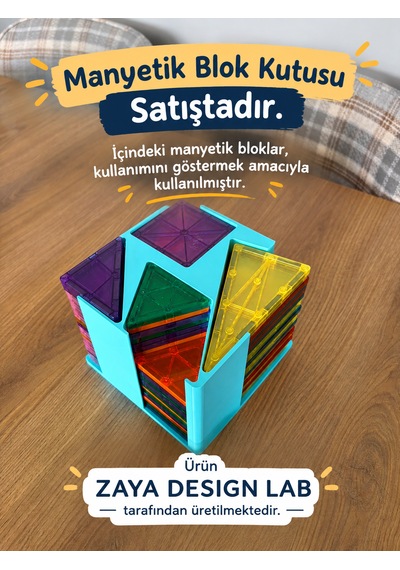 Kişiye Özel Manyetik Blok Saklama Kutusu Turkuaz